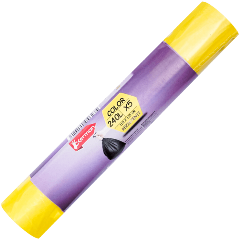 Saci menajeri 240L colectare selectiva galbeni, 5 buc, Okerman